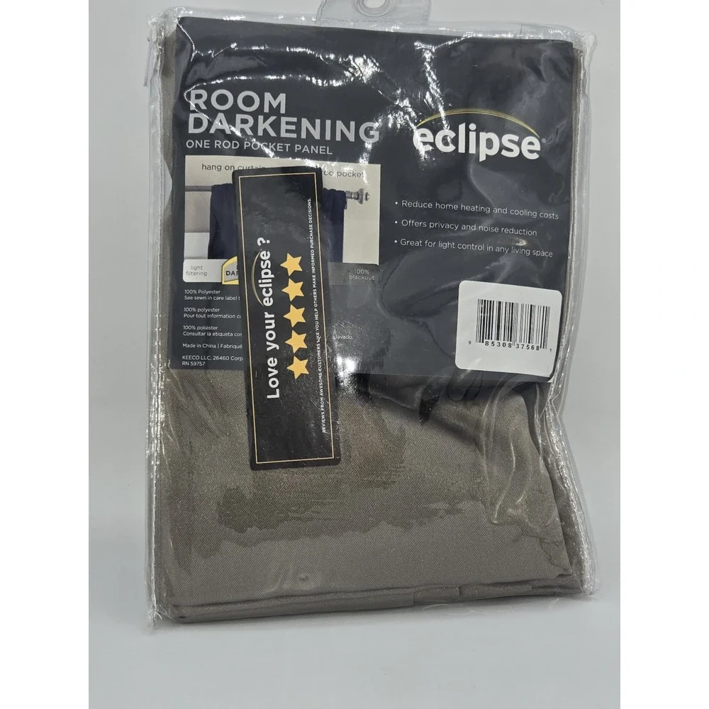 Eclipse Solid Thermapanel Room Darkening Single Curtain‎ Panel Mushroom 54